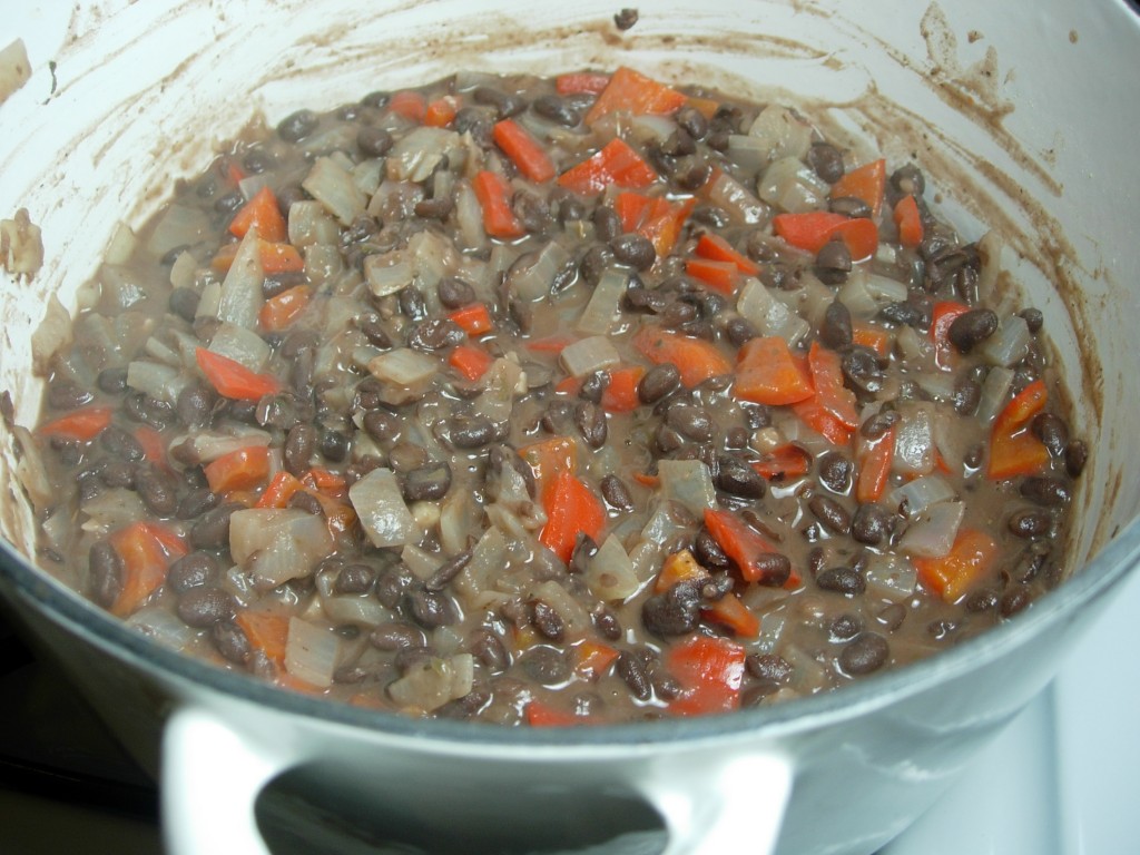 Steaming Cuban-Style Black Beans